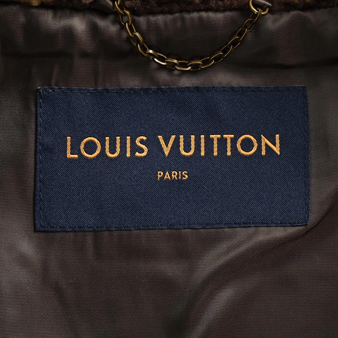 Louis Vuitton/Louis Vuitton dark brown all-over printed old flower Teddy polar fleece stand-up collar jacket